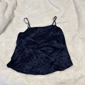 Babaton Silky‎ Cami Womens X Small Navy Neck Tank Tanktop Camisole Y2K Aritzia